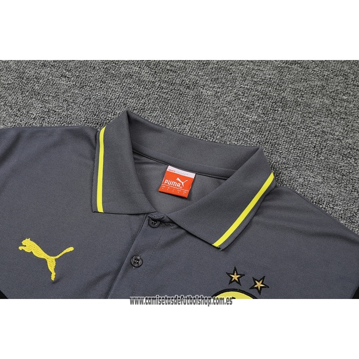 Camiseta Polo del Borussia Dortmund 22-23 Gris y Negro